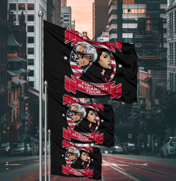 Bernie & AOC Fight Oligarchy Tour 2025, Bernie Sanders Flag