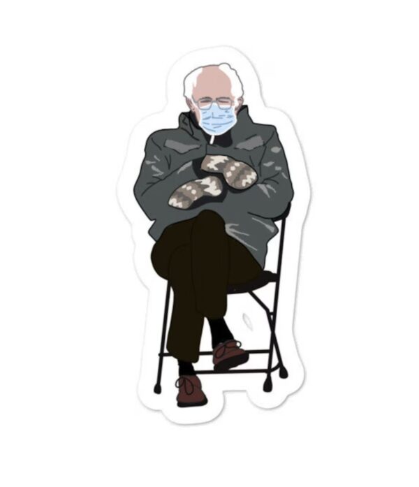 Bernie Sanders Meme Sticker, Bernie in Mittens Sticker