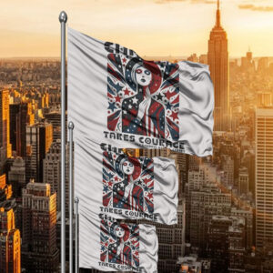 Liberal Protest Clothes, AOC Bernie Sanders Fighting Oligarchy Tour Flag