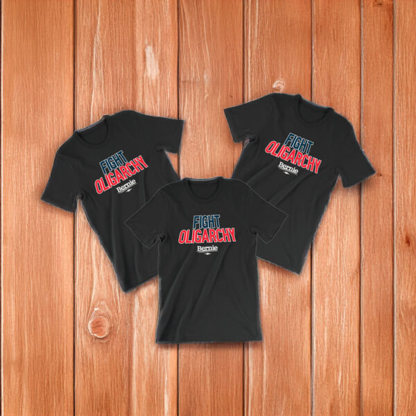 Fight Oligarchy Bernie Sanders Black T-Shirt