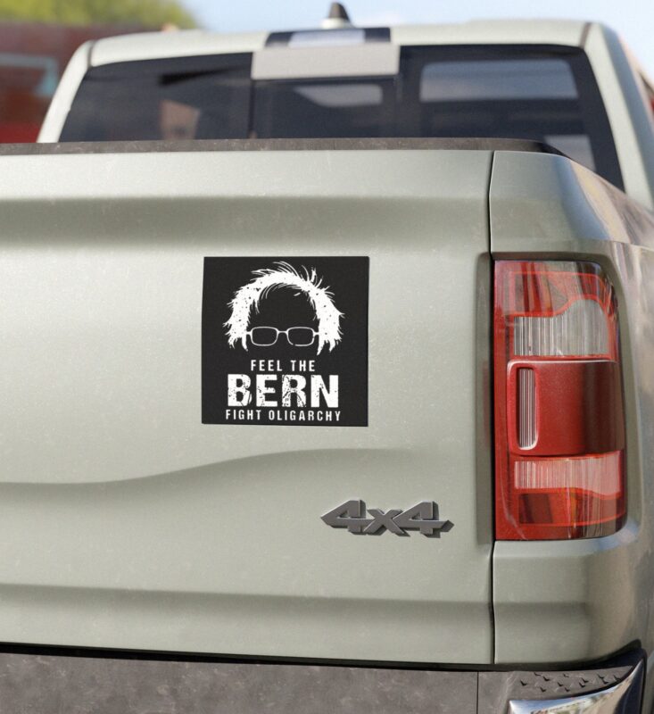Feel The Bern Fight The Oligarchy Car Magnet Sticker